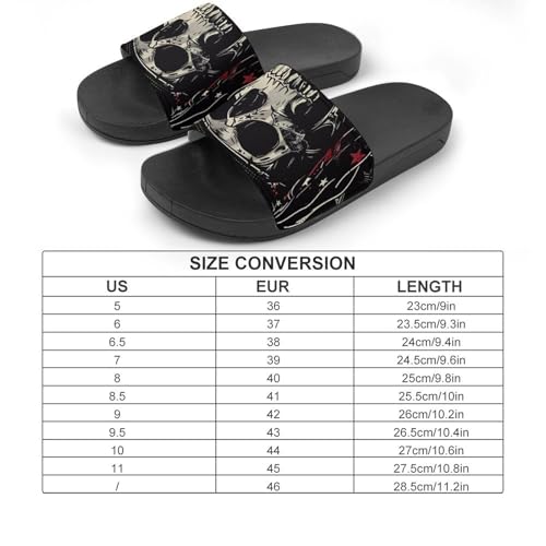 Pirates Skull U.S. Flag Non Slip Slides Sandals for Women Men Quick Drying Shower Shoes for Bathroom Pool Beach2