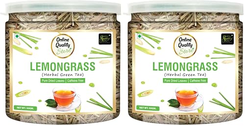 Image of Online Quality Store Natural Lemongrass Herbal Tea - 50g | Lemongrass Leaves | Caffeine-Free (Pack of 2)