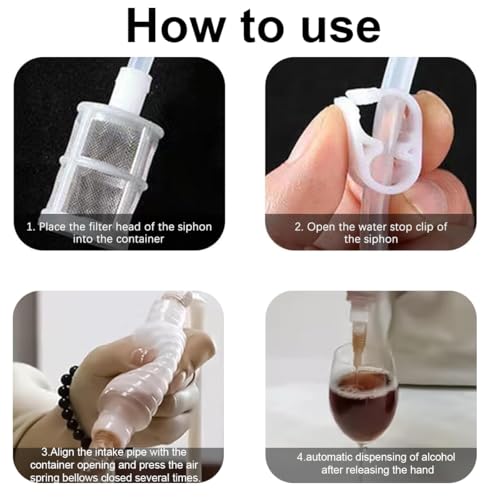 Ruayia Brew Siphonröhre Silikon, SiphonröHre, Weinheber Abfüllschlauch, Brewing Siphon Hose, Weinheber Abfüllschlauch 2 M für Hausbrauen, Weingut Brauen, Wein Bier Herstellung