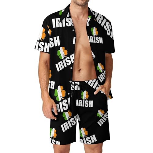 Conjunto de camisa con botones y pantalones cortos de hombre traje de vacaciones de Irlanda
