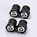 Hisport Hex 016 Black 4pcs Universal Car Tire Valve Stem Caps Air Cover Fit Mazda Accessories