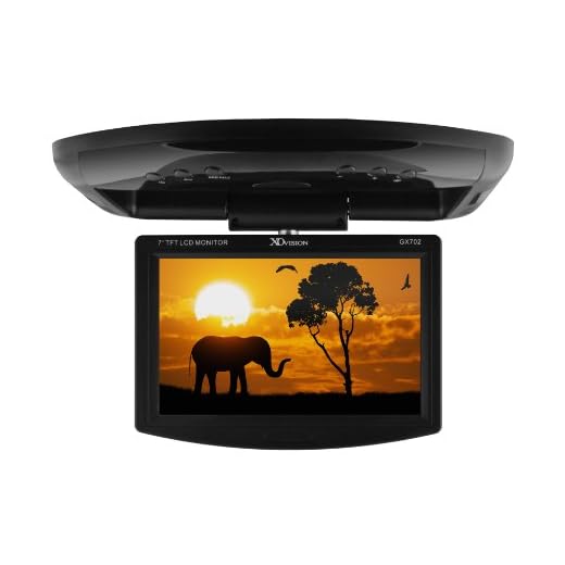 XO Vision 7-inch Widescreen Overhead Monitor with IR Transmitter for in Car Entertainment