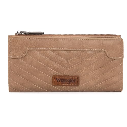 Image of Wrangler Minimalist Wallet for Women Credit Card Wallet Ladies Travel Wallets Monederos de Mujer Card Cases & Money Organizers with Smooth Zipper for Women Men Khaki