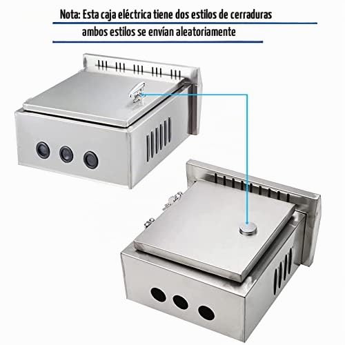 201 Armario Electrico de acero inoxidable, Caja de Distribución Eléctrica impermeable Exterior, Caja Cuadro Electrico de pared, Armario de Contadores con cerradura 60 * 50 * 18cm