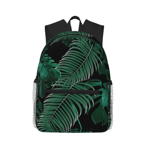 Sac à dos de voyage ergonomique motif feuille de bananier pour soulager le dos en trajet