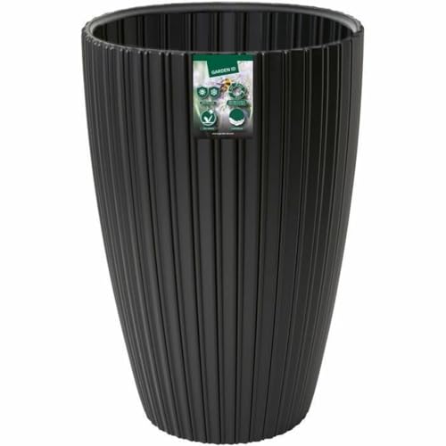 Pot Fancy Noir Polyéthylène 40x58 cm grand bac fleur extérieur