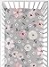 Sweet Jojo Designs Grey Watercolor Floral Girl Fitted Crib Sheet Baby or Toddler Bed Nursery - Blush Pink Gray and White Shabby Chic Rose Flower Farmhouse
