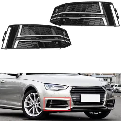 Calandre antibrouillard pour A4 B9 16-18 grilles avant chromées nid d'abeille - 6