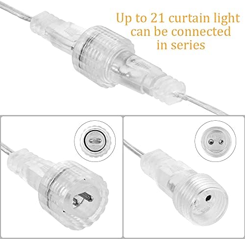 Avoalre 2M Star Curtain Lights 12 Stars 138 LEDs Warm White Star Window Lights with 8 Modes IP44 Waterproof Christmas Curtain Fairy Lights for Home Garden Christmas Wedding Party Holiday