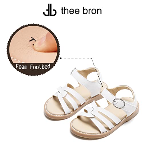 Image of THEE BRON White Flower Girl Wedding Princess Sandals Toddler /Little Girl(2210,White /10M)
