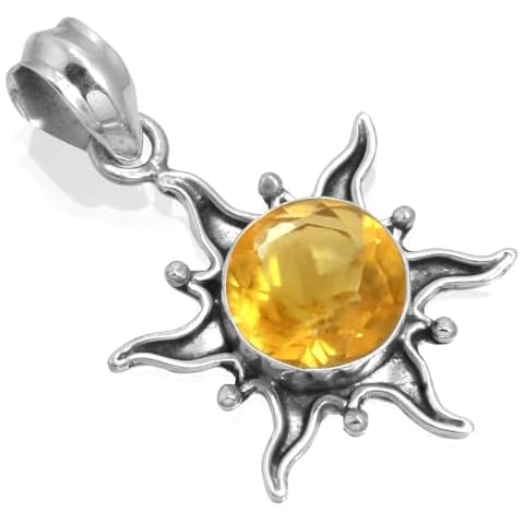 Handmade 925 Sterling Silver Citrine Pendant Cover