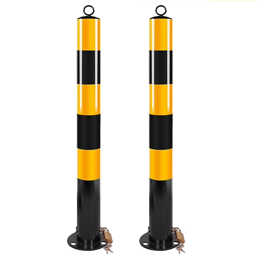 AYCDL Delineator Post Cones,Parking Bollard – Street Bollard Parking Post with Reflective,Metal Sign Posts Steel Safety Barrier Traffic Pole