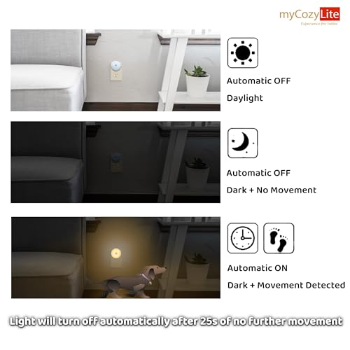 Image of Motion Sensor Night Light, 2 Pack Motion Activated Night Light Plug in, Automatic ON OFF, 3200K Warm Hue, LED Nightlights Plug into Wall, for Bathroom, Kitchen, Bedroom, Kids room, Hallway, Stairway