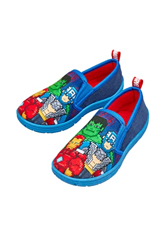 Marvel - Pantuflas de los Vengadores para niños, multicolor con personajes de píxeles, talla 10-3, multicolor, 34 EU