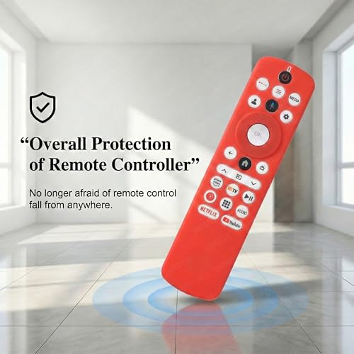 Image of SHOPOFLUX Silicone TV Remote Cover Compatible with Haier Smart TV Protective Case with Lanyard (Red)