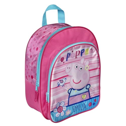 Mochila infantil de Peppa Pig para niña, personalizable con nombre, juego de mochila infantil, Mochila Peppa Pig, 25 x 31 x 10 cm