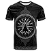 LRKZ T-Shirt Ample pour Homme, Bretagne Celtic Compass Totem Sweat à Capuche à Manches Longues Imprimé en 3D, Pull à Capuche DéContracté de Style Mythologie,A,L