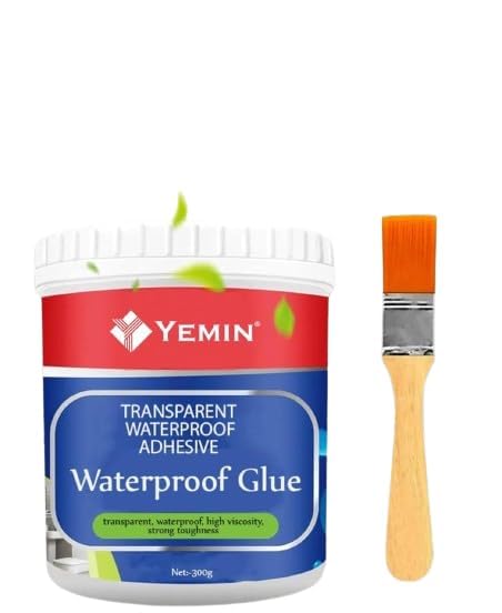 YEMIN Crack Seal Glue 300gm with Brush Transparent Waterproof Glue for Roof Leakage Crack Seal Agent Roof Water Leakage Solution ((Pack of 1)) (B0D8FPCLKD) Amazon Price History, Amazon Price Tracker