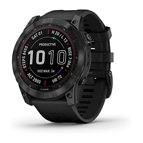 Garmin fenix 7X Sapphire Solar, Larger sized adventure smartwatch, with Solar Charging Capabilities, rugged outdoor watch with GPS, touchscreen, wellness features, black DLC titanium with black band Cover