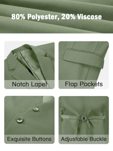 Image of WOMS Men's 3 Piece Suit Slim Fit,Mens Wedding Suit Groom Prom Tuxedo