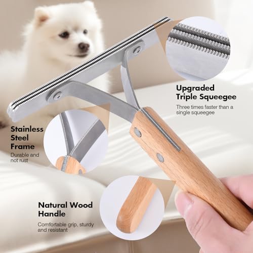 Image of 4Pack Pet Hair Remover Dog Cat Hair Remover Stainless Steel Lint Carpet Remover Shaver Portable Fabric Shaver for Furniture Tool for Car Mats, Couch, Pet Bed