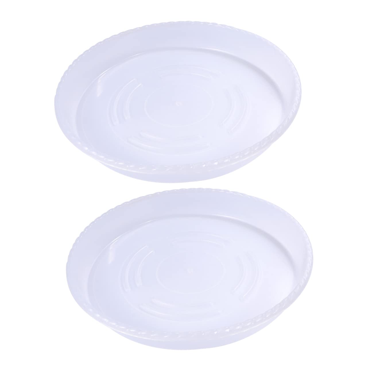 Mikikit 2pcs Transparent Plastic Flowerpot Tray Durable Round Base for Plants for Balcony Use Sturdy Water Catcher for Flower Pots