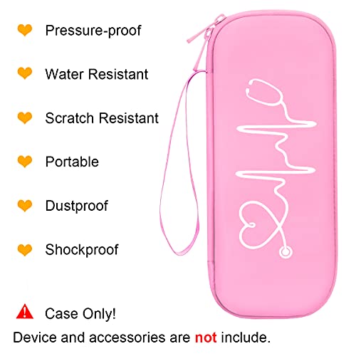 Bovke Travel Carrying Case Compatible With 3M Littmann Classic Iii, Lightweight Ii S.e, Mdf Acoustica Deluxe Stethoscope, Extra Room For Medical Scissors Emt Trauma Shears And Led Penlight, Pearl Pink #TOP2