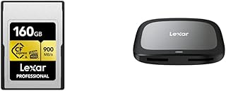 LexarLexar Professional 160GB CFexpress Type A Gold Series Memory Card, Black/Gold & Professional CFexpress Type A/SD USB 3.2 Gen 2 Reader, Designed for CFexpress Type A and SD UHS-II Cards, Lexar