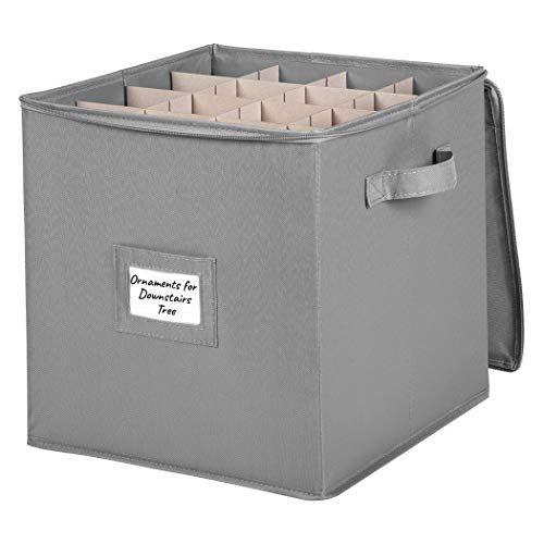 Holdn’ Storage Christmas Ornament Storage Box - Christmas Decor Storage Containers That Store Up To 64 – 3” X 3” Holiday Xmas Ornaments – Adjustable Compartment To Fit Many Sizes Ornaments – Grey. #TOP3