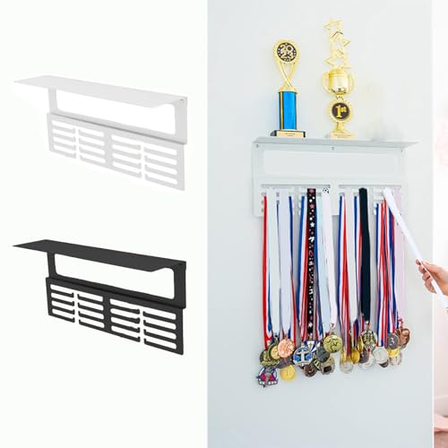 Porte-médaille mural métal robuste, présentoir trophée athlète et running - 4