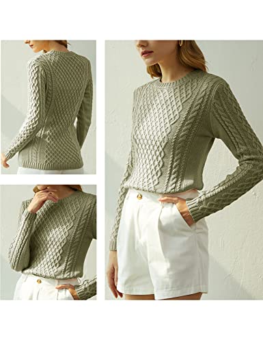 Image of v28 Women Crew Neck Knit Stretchable Elasticity Long Sleeve Sweater Jumper Pullover
