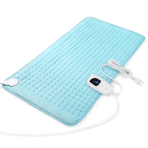 Image of Deepsoon Heating Pad,Electric Heating Pads for Back,Neck,Abdomen,Moist Heating Pad for Shoulder,Knee,Arms,Legs,Dry /Moist Heat & Auto Shut Off,Christmas Gifts for Men and Women,Light Blue,33x17 Inch