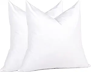 puredown® 12x12 Feather Pillow Inserts, Pack of 2 Throw Pillow Inserts for Bed, Couch and Home Decor