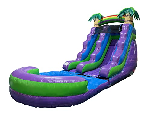 Inflatable Water Slides for Kids - Backyard Inflatable Water Slides with Splash Pool - Purple Marble Slide with Water Pool Complete with Blower, and Stakes - 25.5' x 9' - 15' Tall Slide