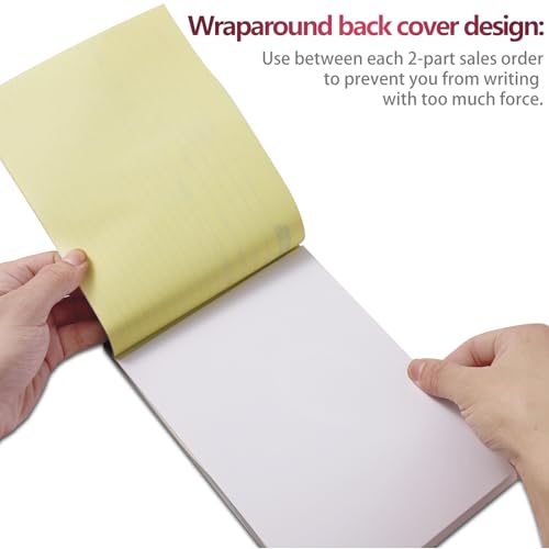 xkdous 5 pack invoice receipt book 2-part carbonless 5-91634 x 8-71634 invoice book for small business 50 sets per book