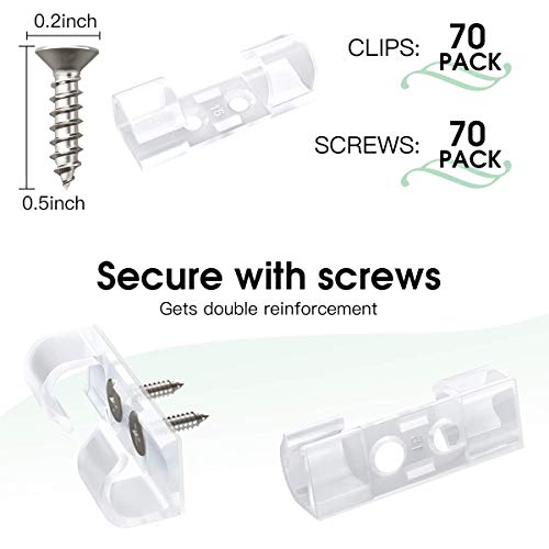 AGPTEK 70 Pezzi Fermacavo Clip,Clip Portacavo per