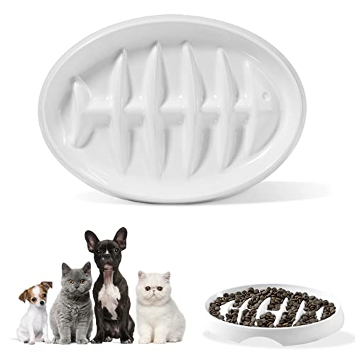 Anti-Schling Napf Für Katzen & Kleine Hunde – Labyrinth-Design, Weiß, Aus Melamin