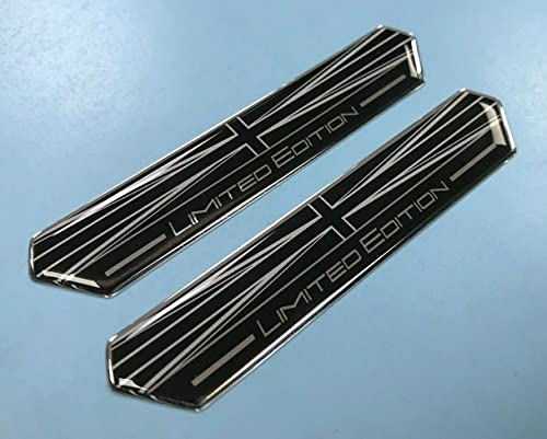 2 x Union Jack Limited Edition Black and White 100mm Domed Stickers/Decals