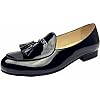 Justar Men’s Leather Loafers Belgian Formal Slip-On Dress Shoes Banquet with Bowtie Penny Flats
