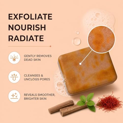 Image of Sandalwood & Saffron Magic Soaps For Bath (100 Gms Pack Of 1) | Paraben Free | Chandan & Kesar Bath Soap | Handmade Soaps For Glowing | Skin Brightening Soap For Men & Women