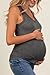 UNCLECAT Women's Maternity Tank Tops Summer V-Neck Sleeveless Pregnancy Clothes Casual Basic Shirt Dark Grey