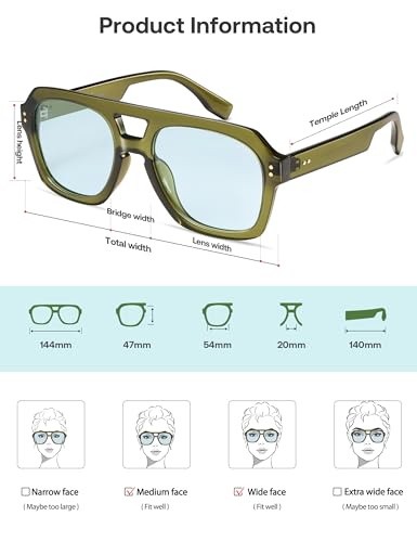 Image of SOJOS Retro Thick Polarized Aviator Sunglasses for Women Men, Large Trendy Bold Square Pilot Shades SJ2385