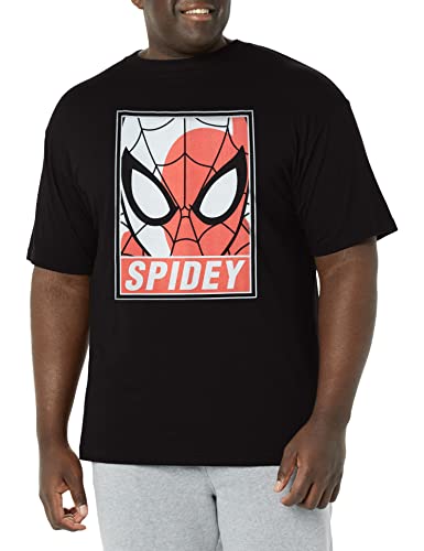 T-shirt Spider-Man noir XL pour homme grande taille coton Marvel