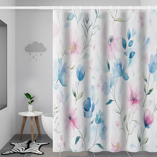 Rideau de douche polyester tissu lavable en machine 180x180cm avec 12 crochets de baignoire - 3