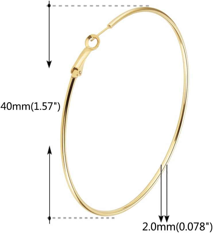 3 Pairs Big Hoop Earrings for Women, 14K Gold Plated Rose Gold Plated Silver Stainless Steel Large Hoops Set for Women - Image 3