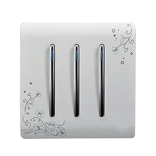 ROZIN Interruptor De Encendido/Apagado De Pared De Moda Cosmall 1/2/3/4 Gang 1 Way Marfil Blanco Breve Arte Tejer Interruptor De Luz AC 110~250V,3Gang 1 Way
