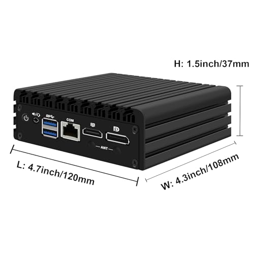 Image of StoneStorm Firewall Micro Appliance /Fanless Mini PC J3710 Quad Core with 4 2.5GBE LAN Ports, Support AES-NI, 8GB DDR3 RAM 128GB SSD Firewall Hardware Home Router Computer