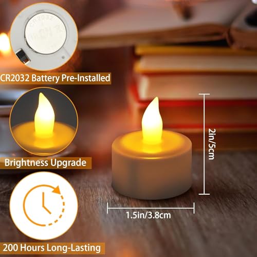 Image of LED Rechargeable Candle Flameless Tealight with Remote Control 12pcs /Set (Warm White)