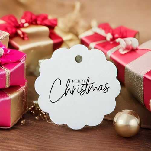 Image of CVANU White Kraft Paper Hanging Circle Shaped Tags (300pcs) with Jute Twine for Wedding| Write Blessings| Thanksgiving| Gift Decor (2.3inch X2.4inch)