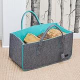 DuneDesign torba filcowa do du?ych ci??arów do 25 kg, kosz filcowy XL na drewno kominkowe, torba na zakupy, szara